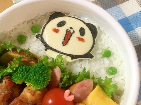 簡単海苔アートキャラ弁☆お買いものパンダのお弁当♪